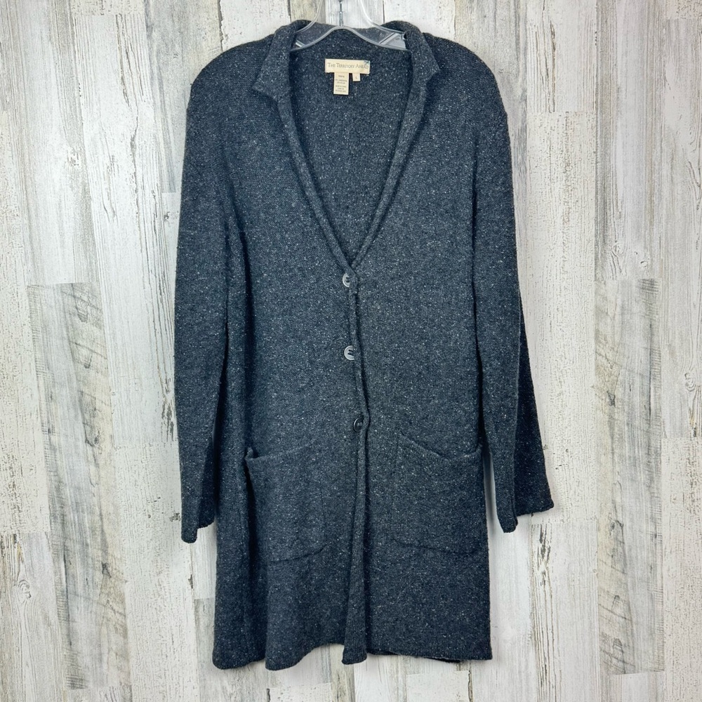 Territory Ahead Sweater Lambs Wool Cardigan Women Gray Sweater Size large